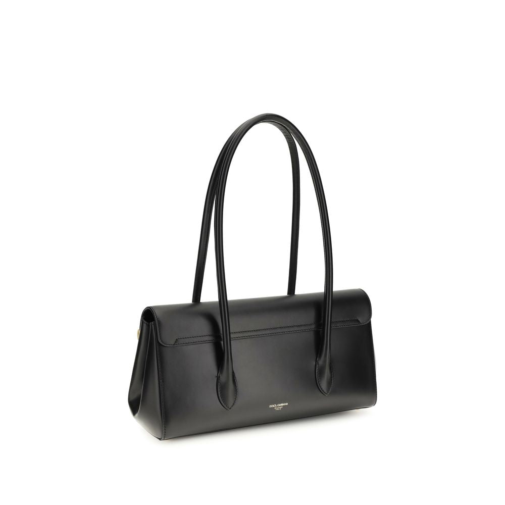 Black Calf Leather Bos Taurus Shoulder Bag - ventzia