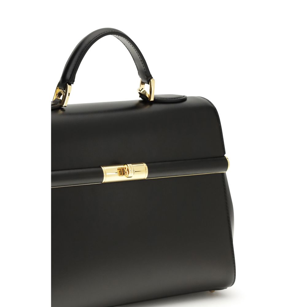 Black Calf Leather Bos Taurus Shoulder Bag - ventzia
