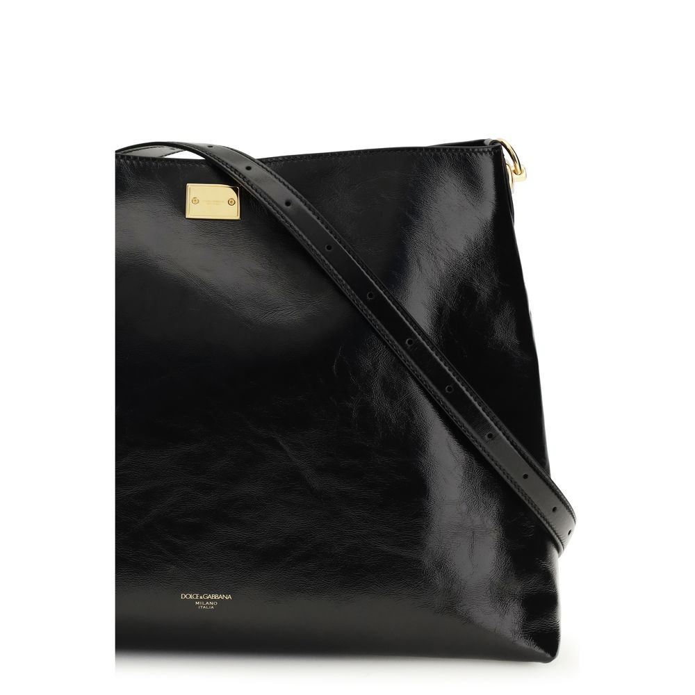 Black Calf Leather Bos Taurus Shoulder Bag - ventzia