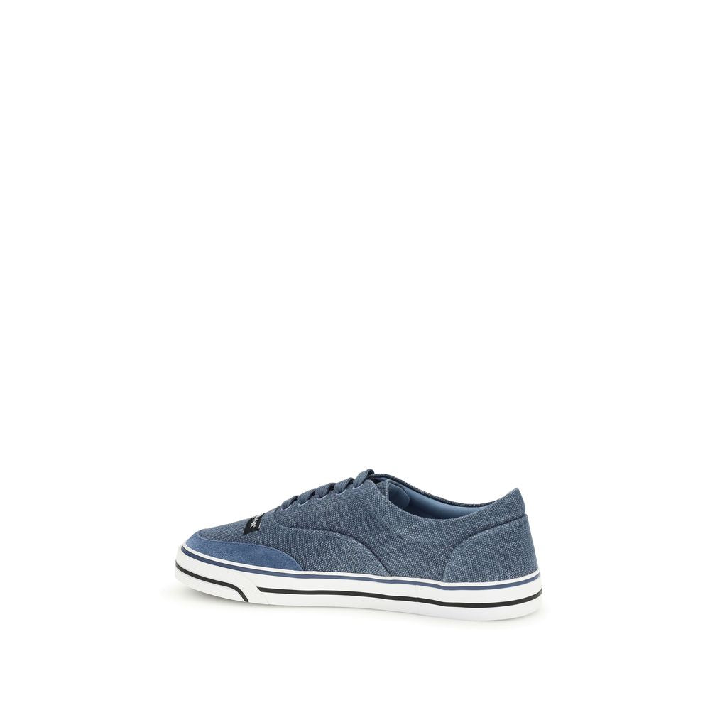 Blue Linen Low Top Sneakers - ventzia