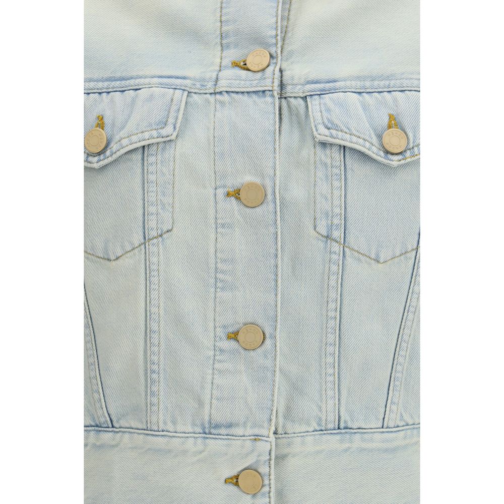 Blue Cotton Denim Jacket - ventzia