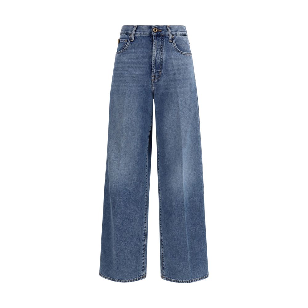 Blue Cotton Relaxed Fit Jeans - ventzia