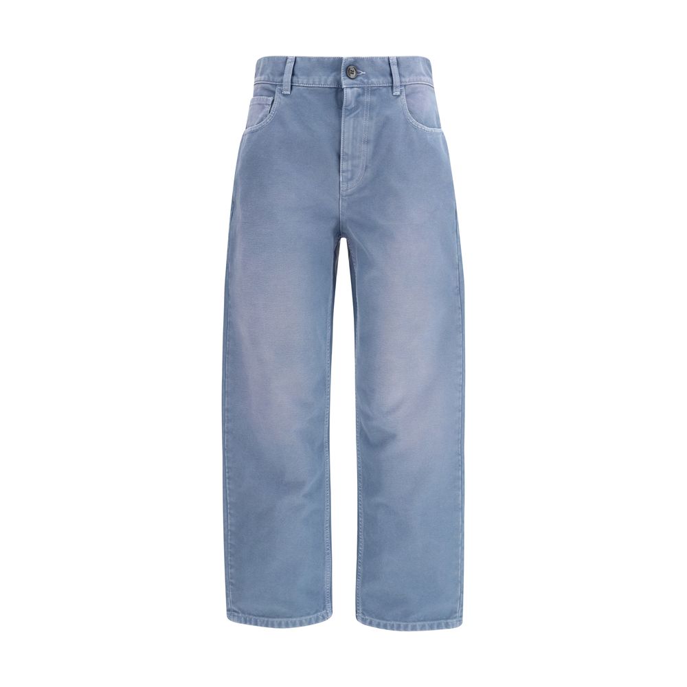Blue Cotton Relaxed Fit Jeans - ventzia