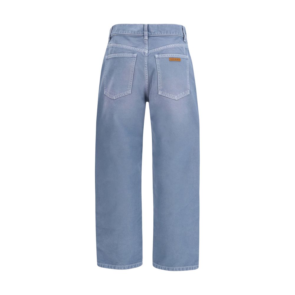 Blue Cotton Relaxed Fit Jeans - ventzia