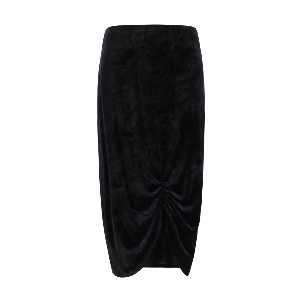 Black Viscose Long Skirt - ventzia