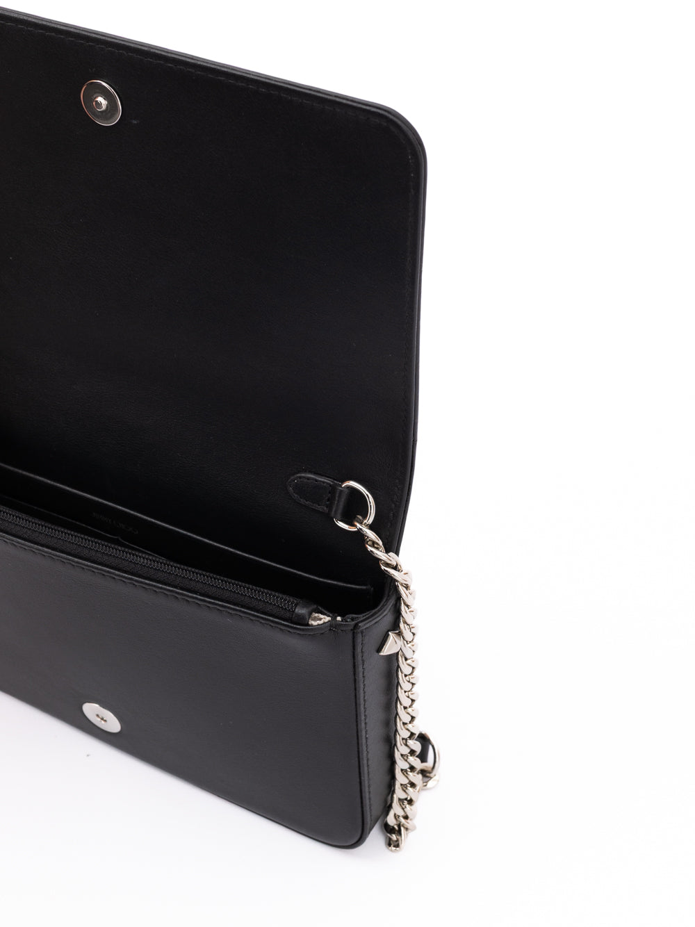 Black Leather Crossbody Bag - ventzia