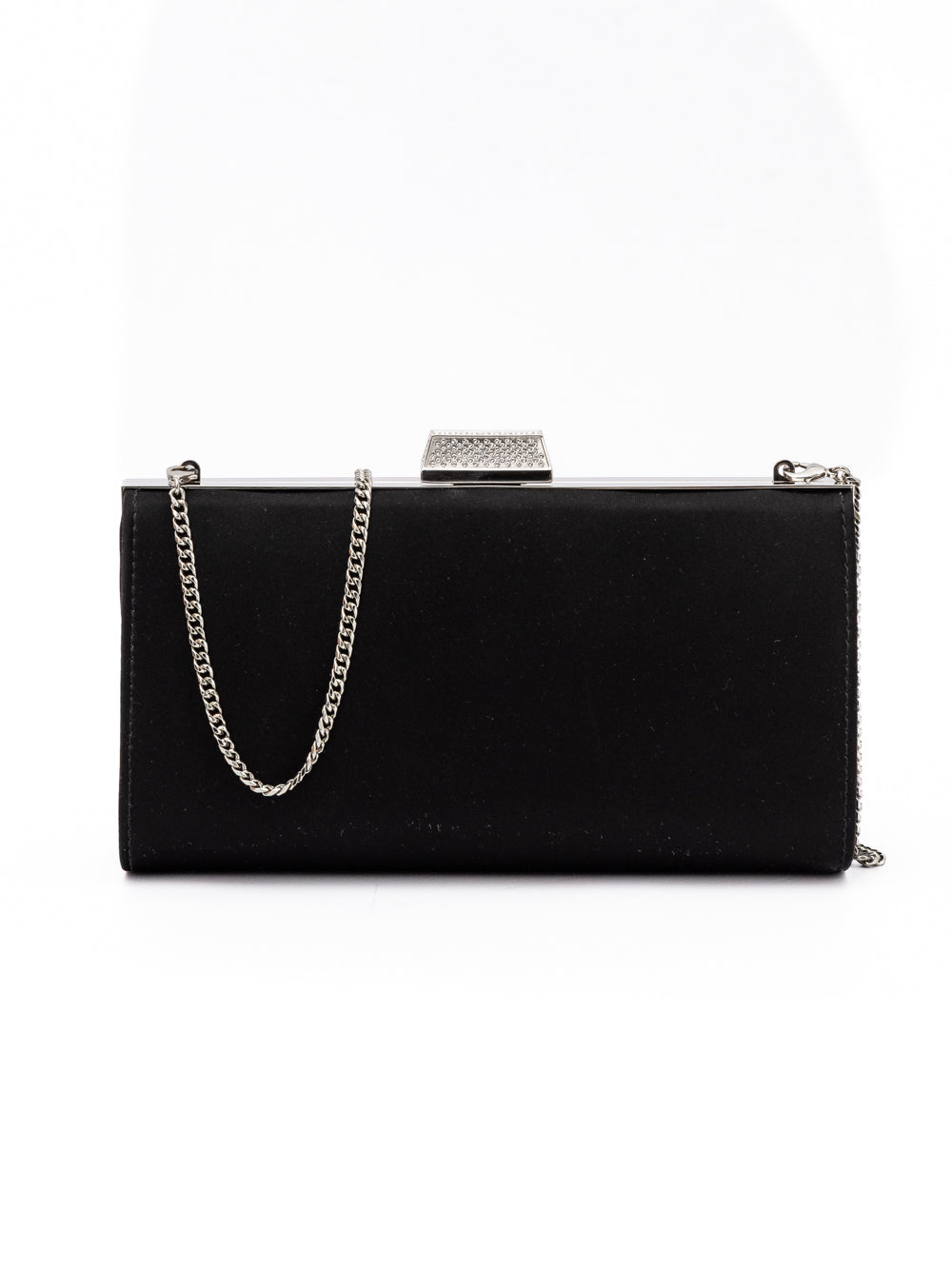 Black Satin Crossbody Bag - ventzia