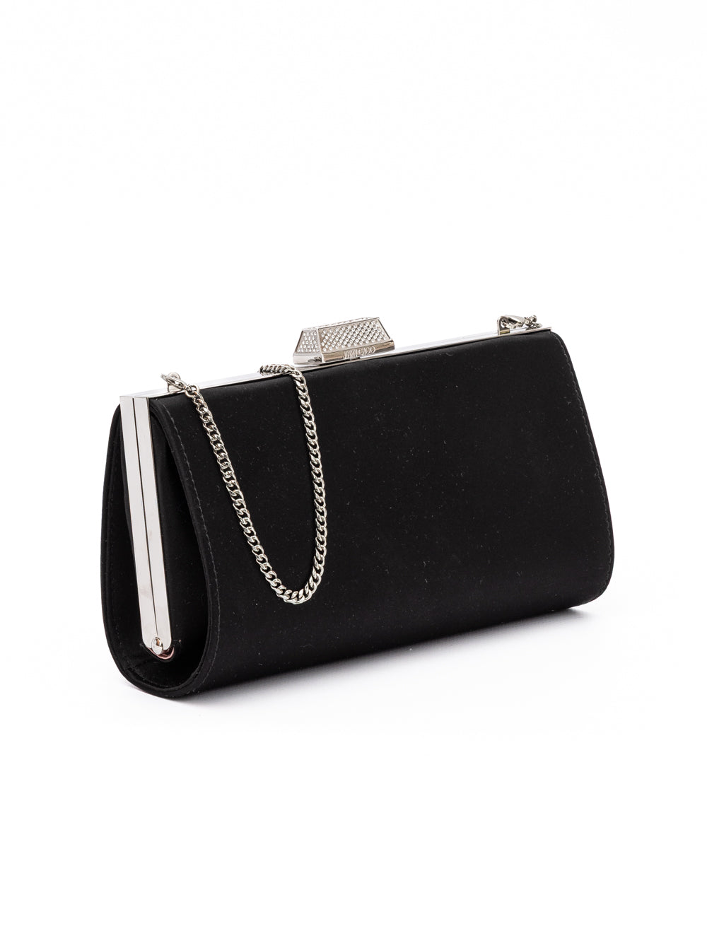 Black Satin Crossbody Bag - ventzia