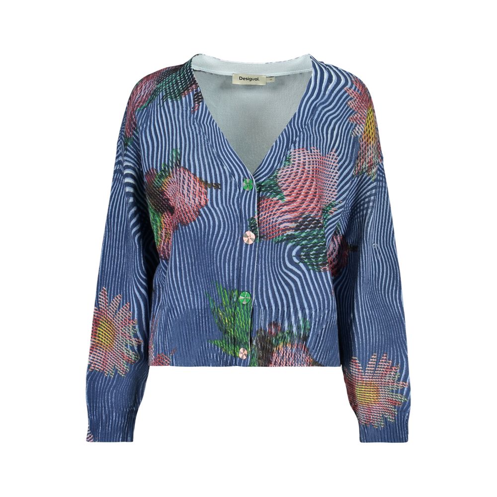 Blue Cotton Womens Cardigan - ventzia