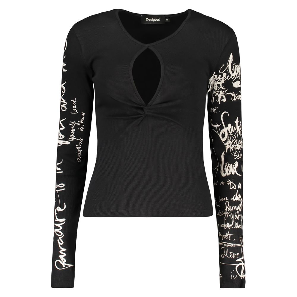 Black Cotton Women Sweater - ventzia