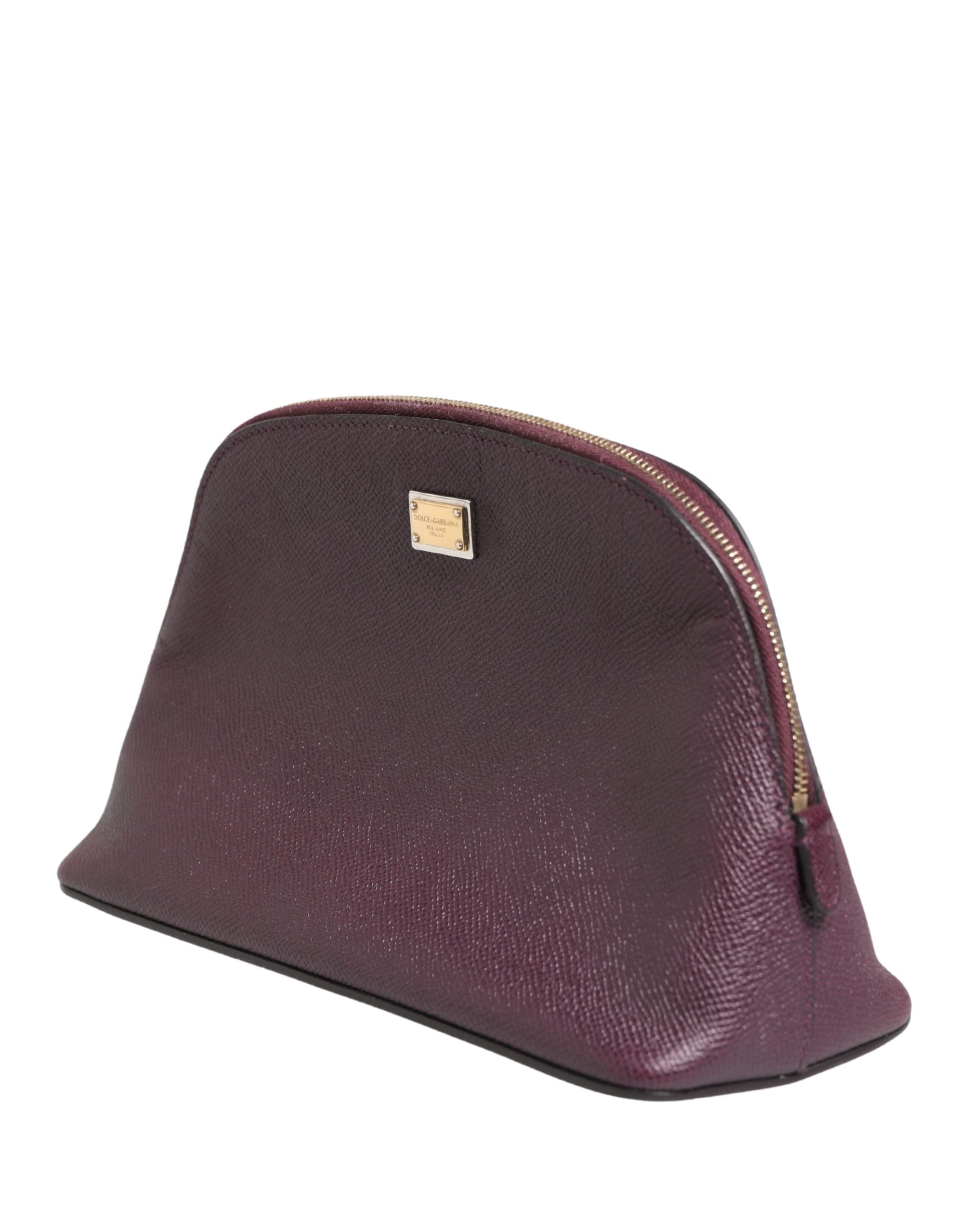 Dark Purple Leather DG Logo Zip Around Hand Purse Wallet - ventzia