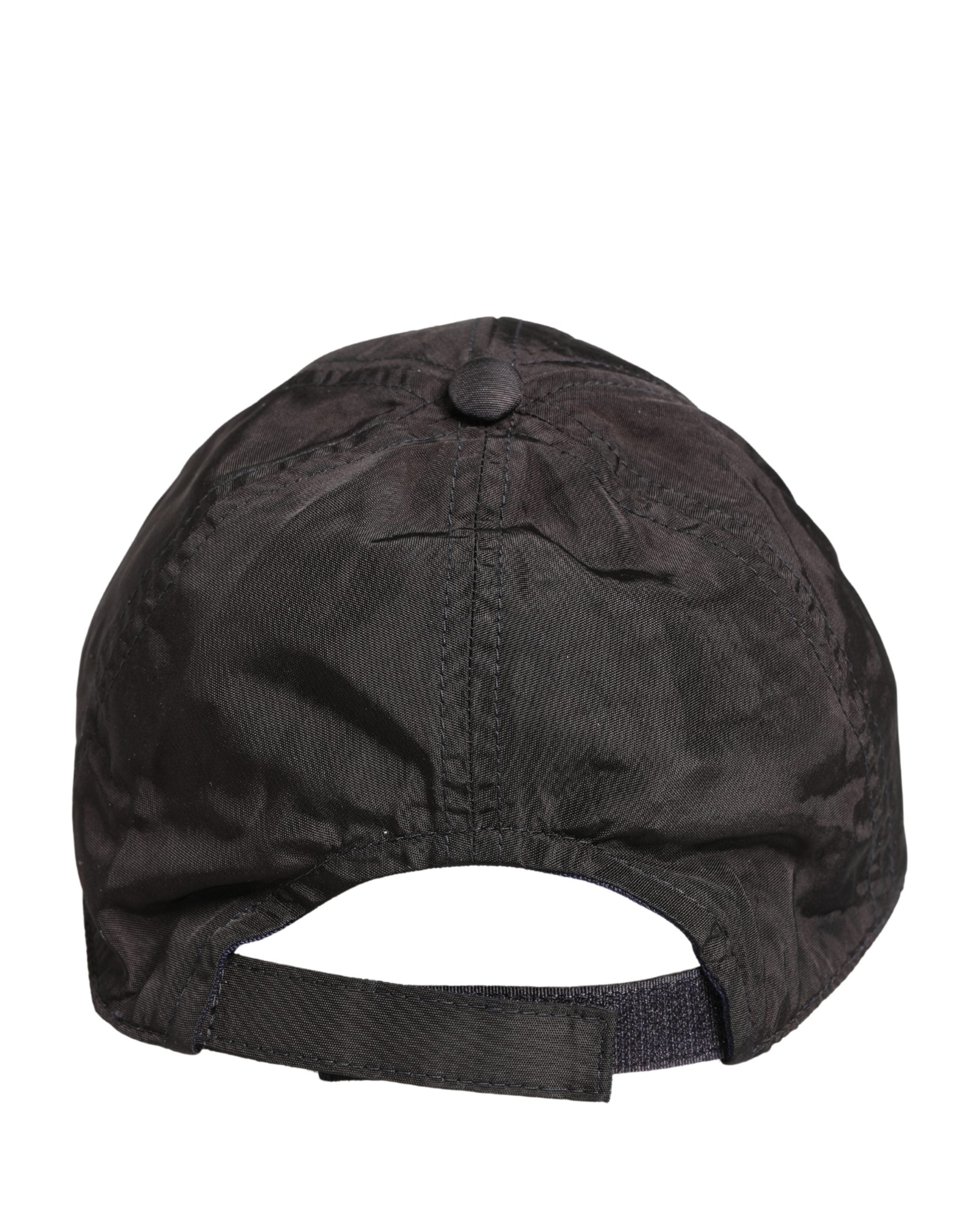 Men Black Cotton 6 Panels Baseball Cap Hat - ventzia