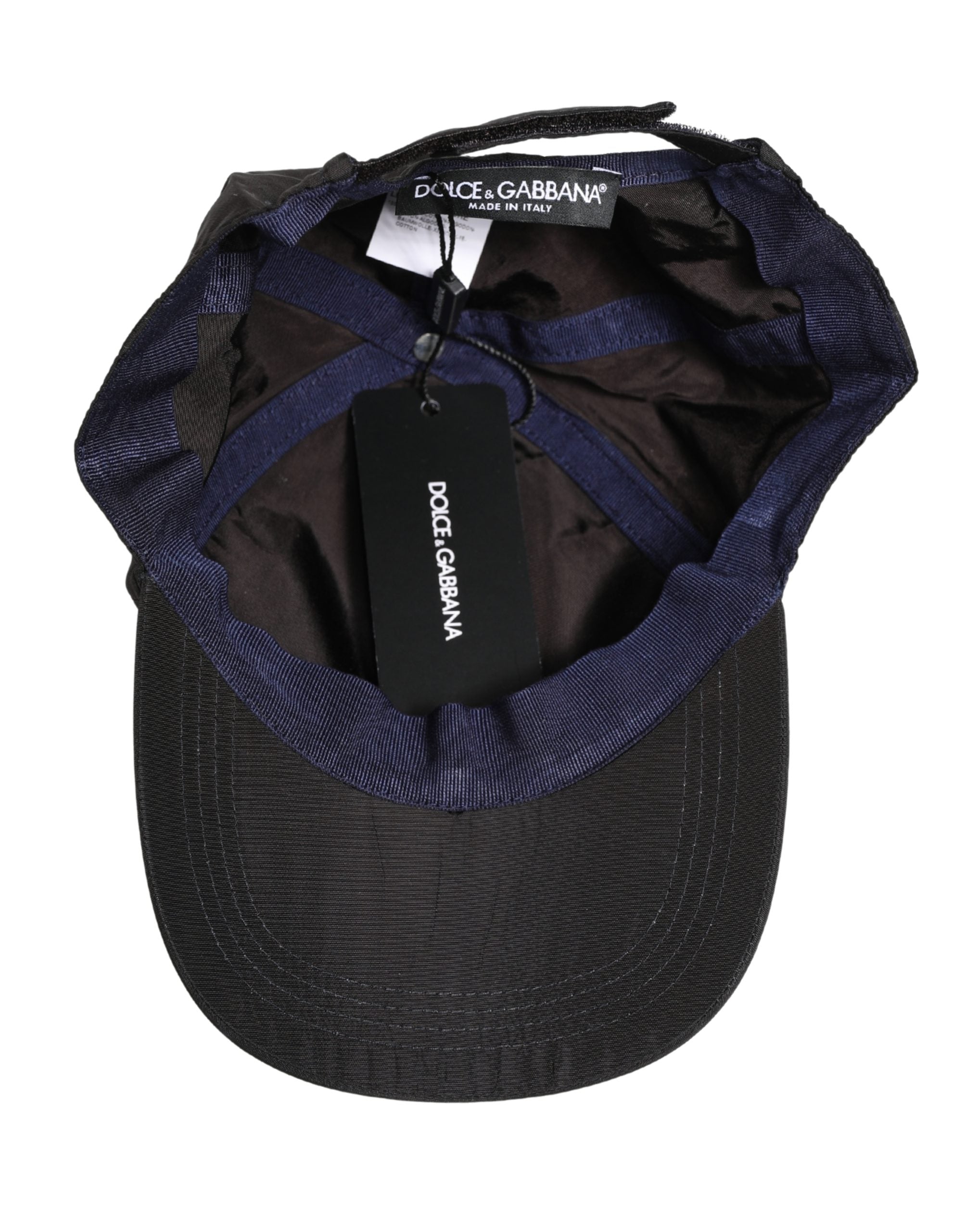 Men Black Cotton 6 Panels Baseball Cap Hat - ventzia