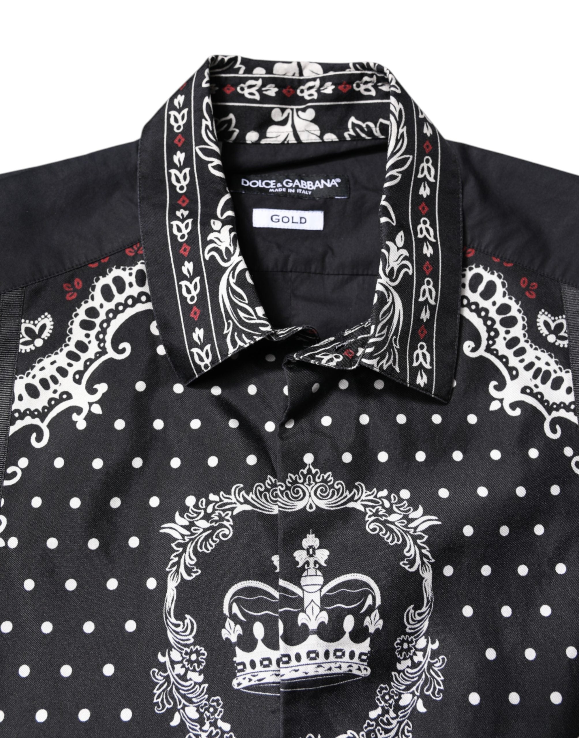 Black White Bandana GOLD Formal Dress Shirt - ventzia