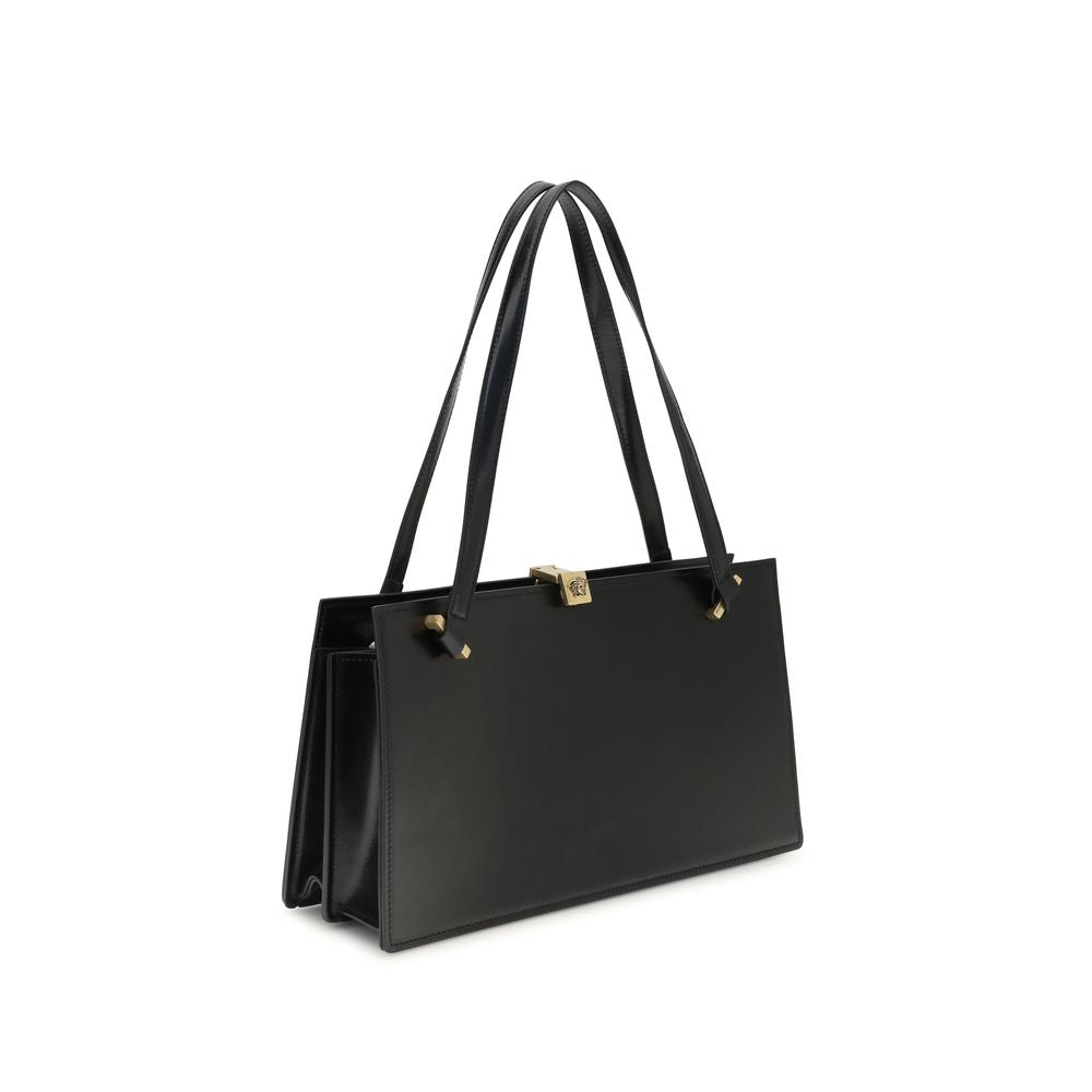 Black Calf Leather Bos Taurus Shoulder Bag - ventzia