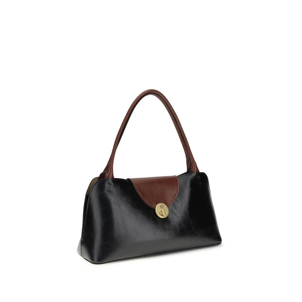 Black Calf Leather Bos Taurus Shoulder Bag - ventzia