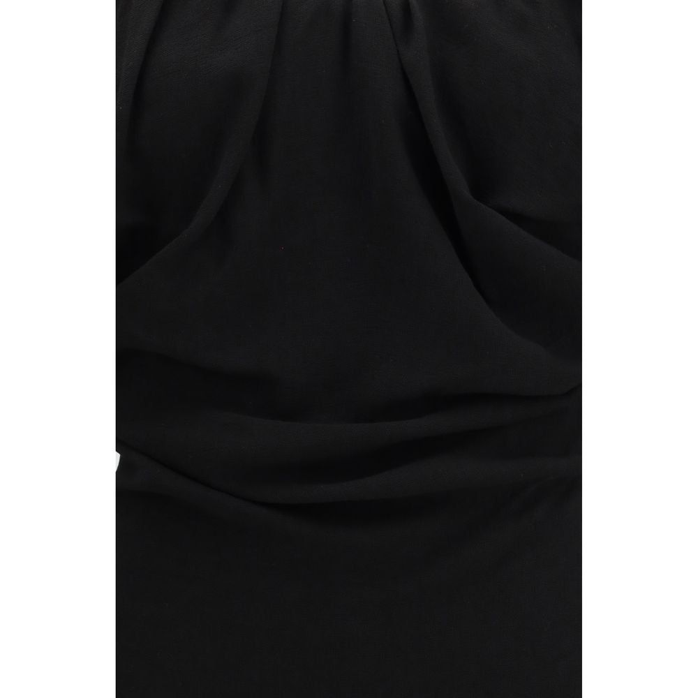 Black Viscose Casual Dress - ventzia