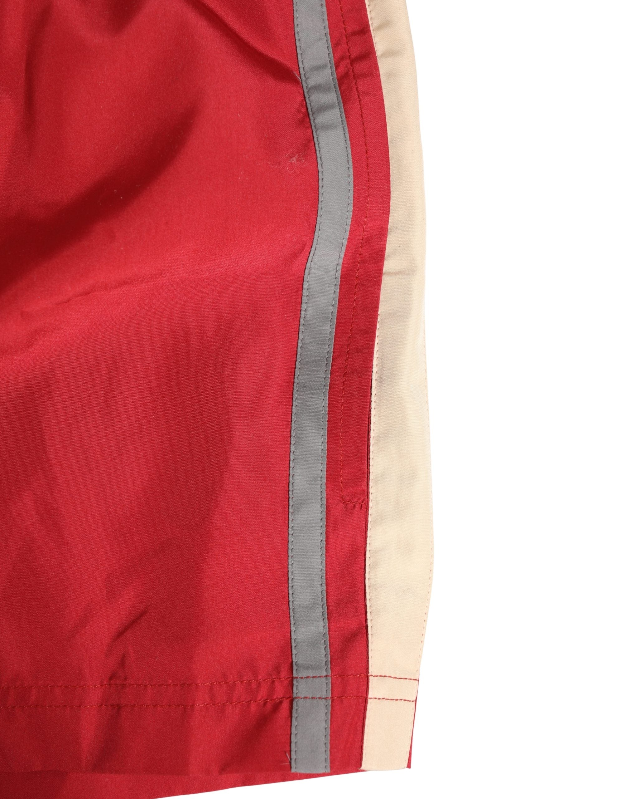 Red Polyester Men Drawstring Shorts Swimwear - ventzia