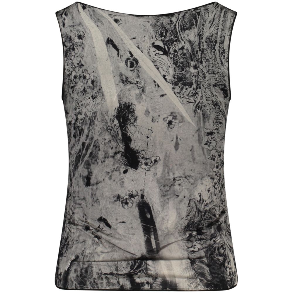 Black Elastane Tank Tops - ventzia