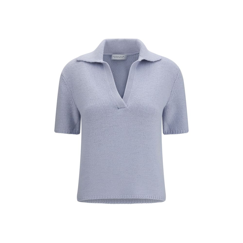 Blue Cashmere Polo Shirt - ventzia