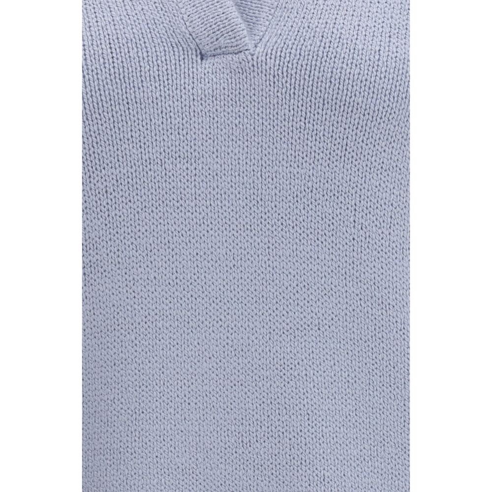Blue Cashmere Polo Shirt - ventzia