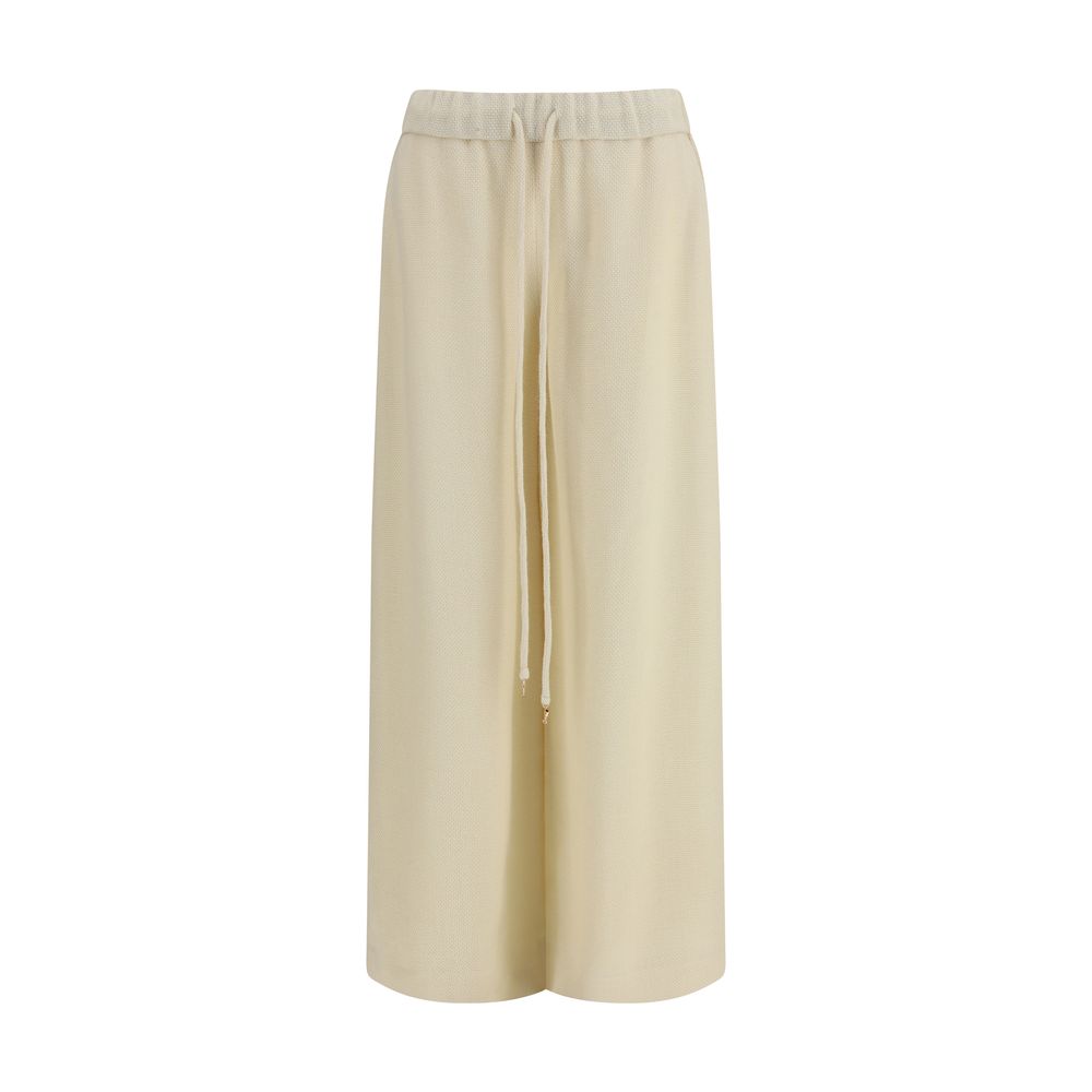 Beige Alpaca Vicugna Pacos Casual Pants - ventzia