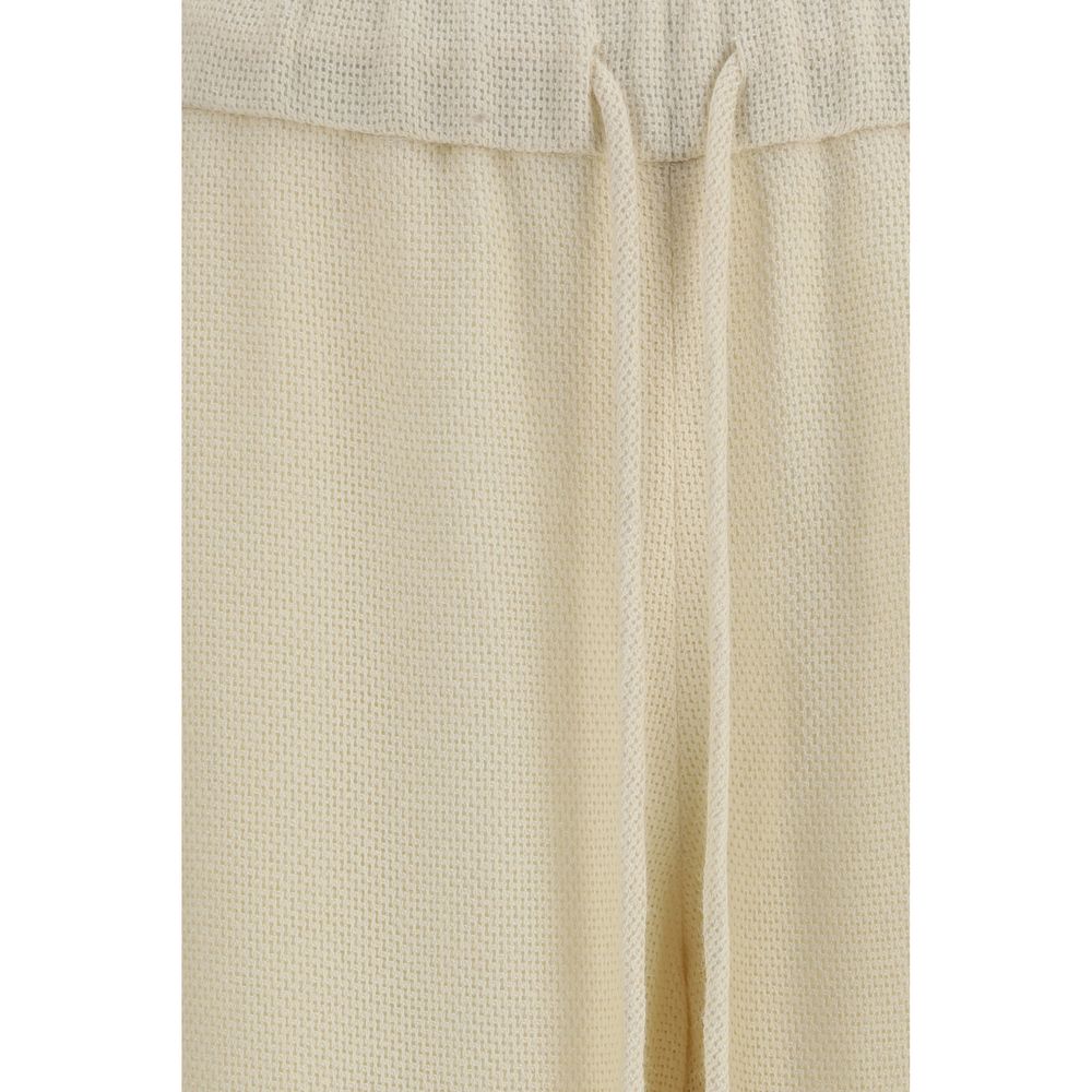 Beige Alpaca Vicugna Pacos Casual Pants - ventzia