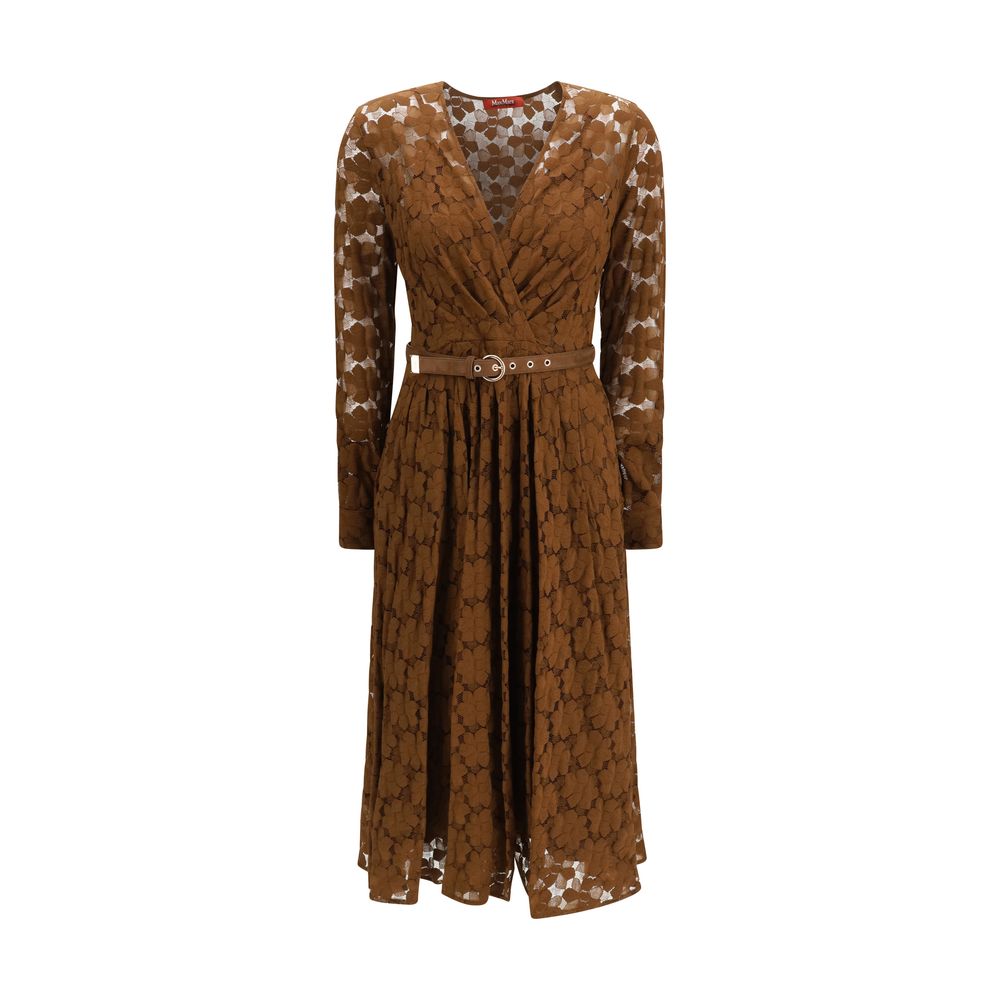 Brown Polyamide Cocktail Dress - ventzia