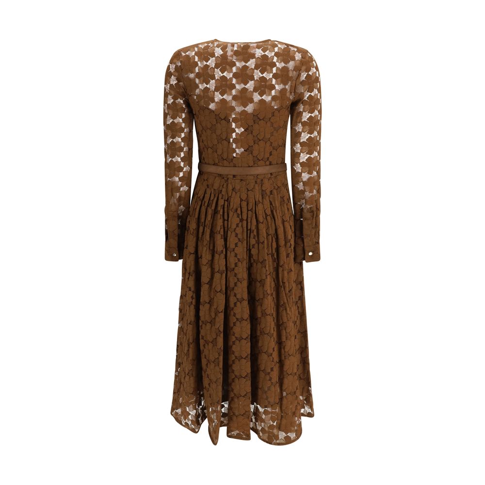 Brown Polyamide Cocktail Dress - ventzia