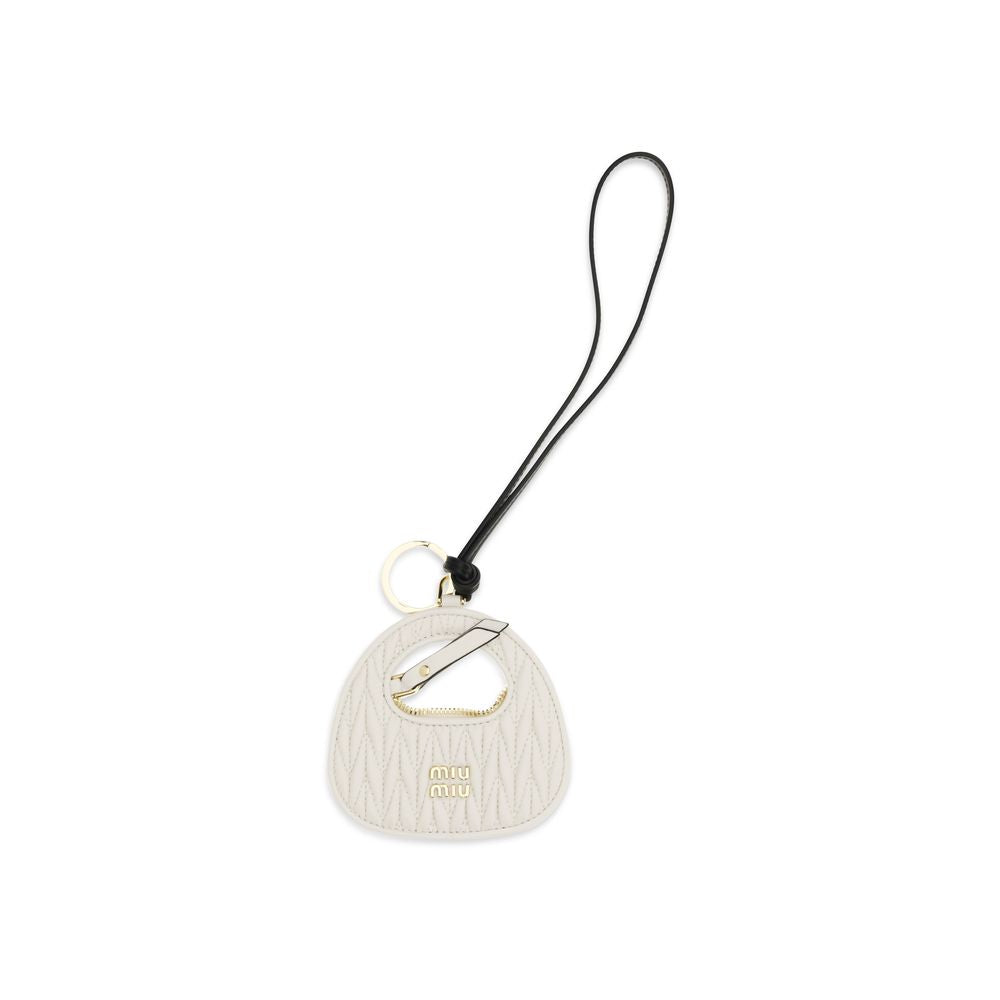 White Calf Leather Bos Taurus Keychain - ventzia