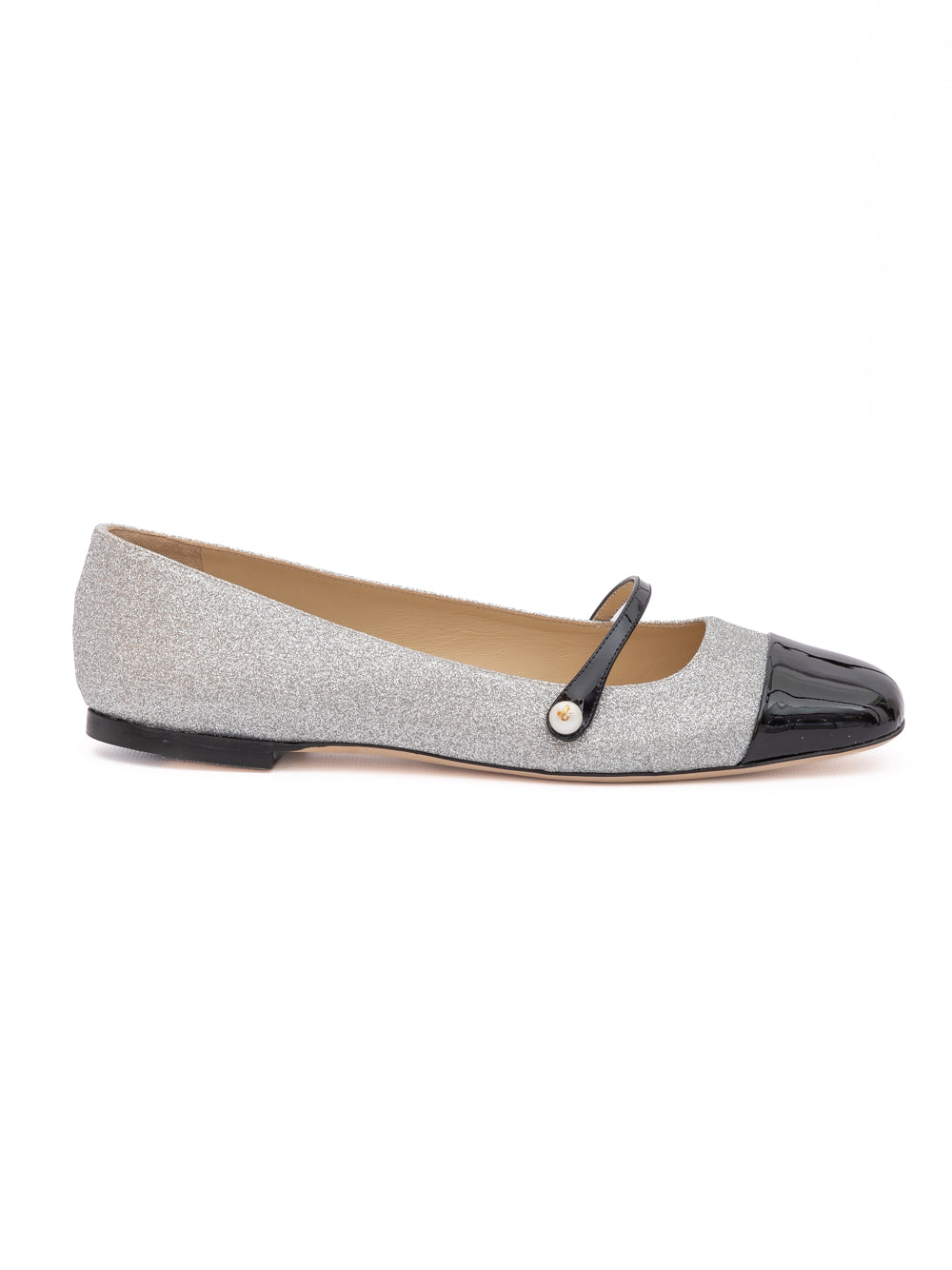 Grey Fine Glitter Elisa Flats - ventzia