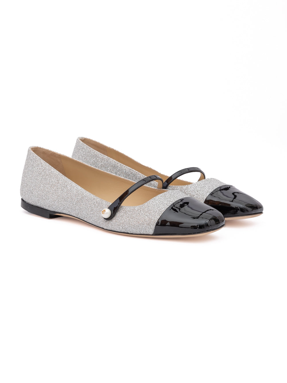 Grey Fine Glitter Elisa Flats - ventzia