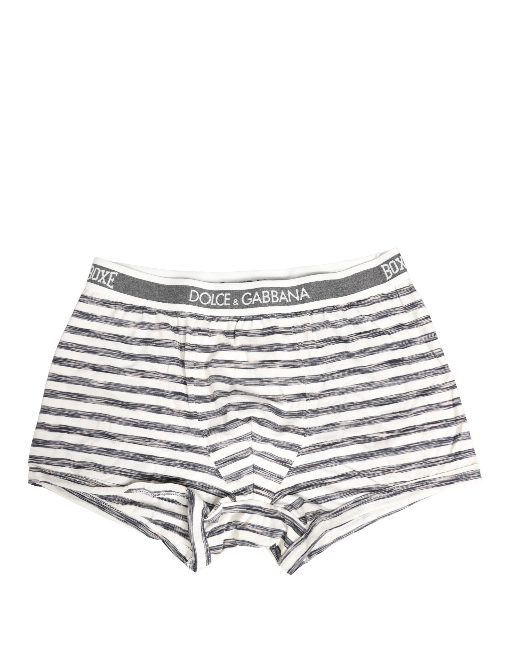 Gray White Stripes Men Regular Boxer Underwear - ventzia