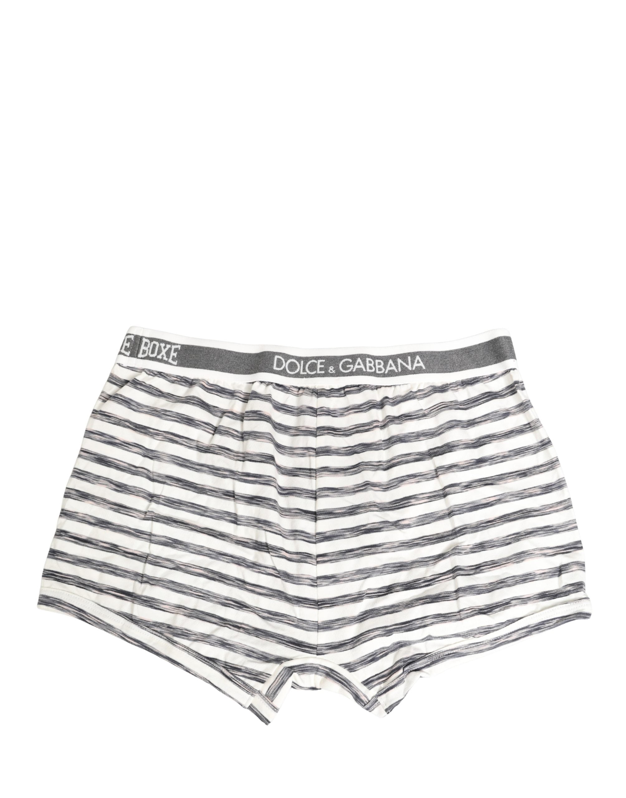 Gray White Stripes Men Regular Boxer Underwear - ventzia