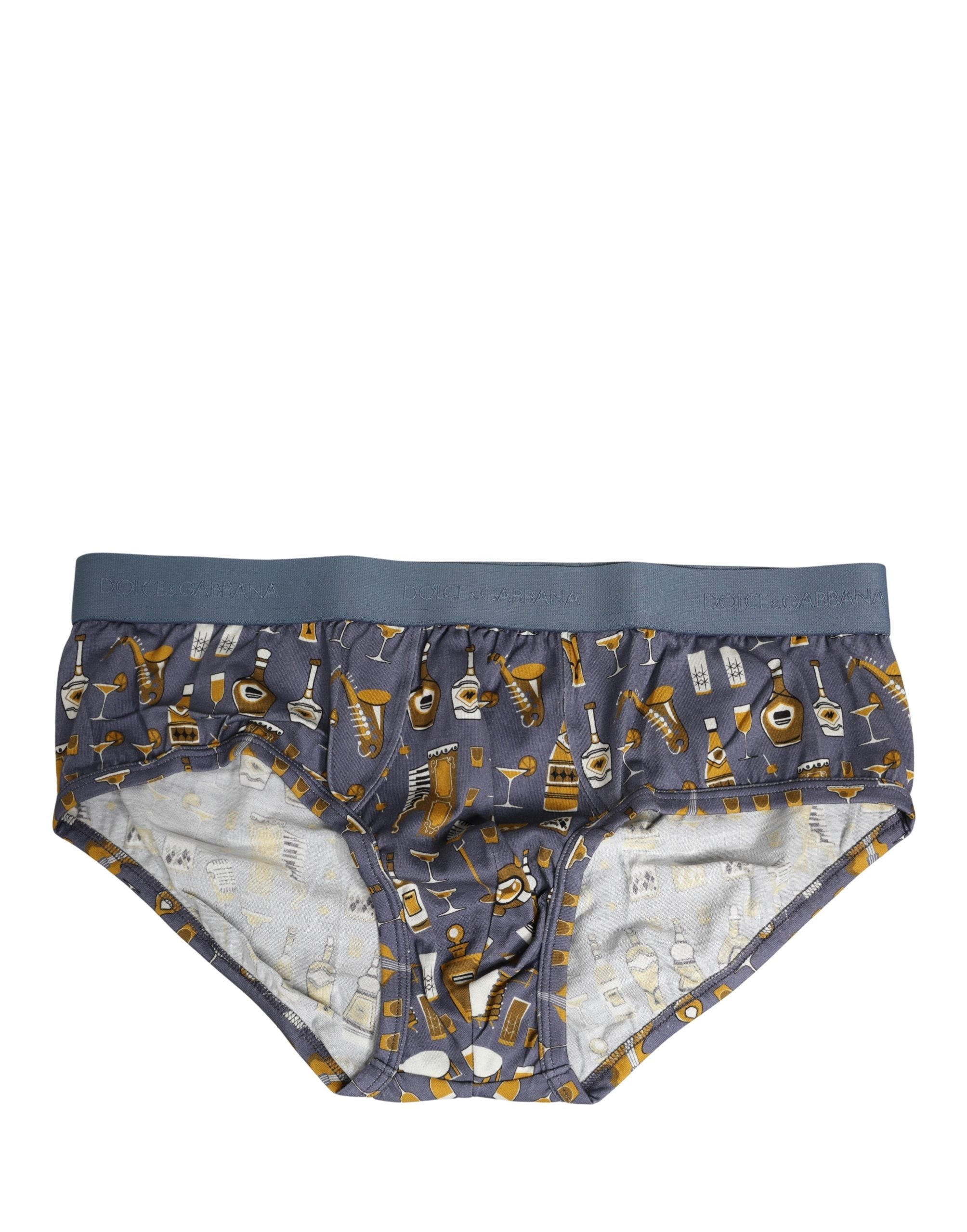 Gray Jazz Cocktail Men Brando Brief Underwear - ventzia