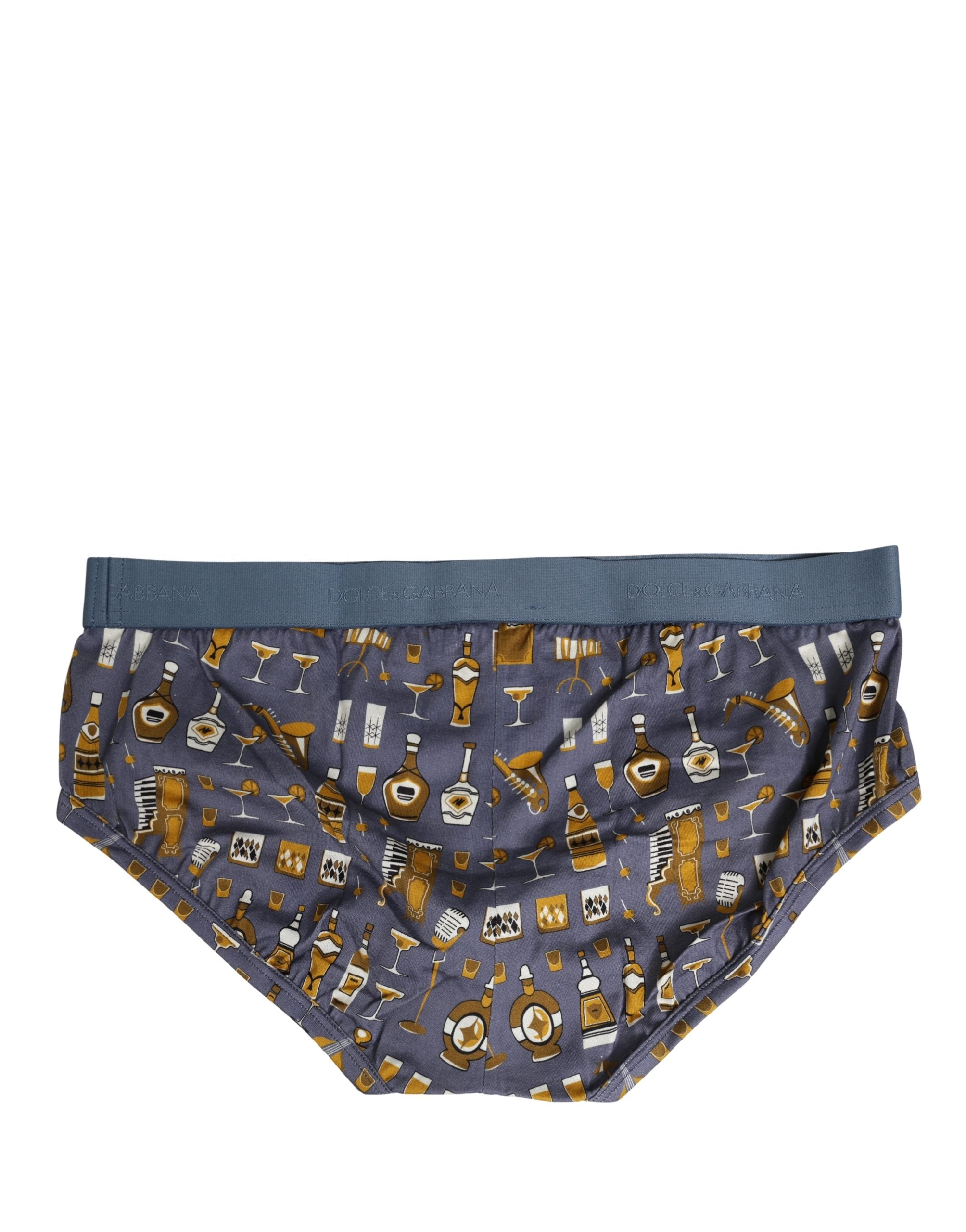 Gray Jazz Cocktail Men Brando Brief Underwear - ventzia