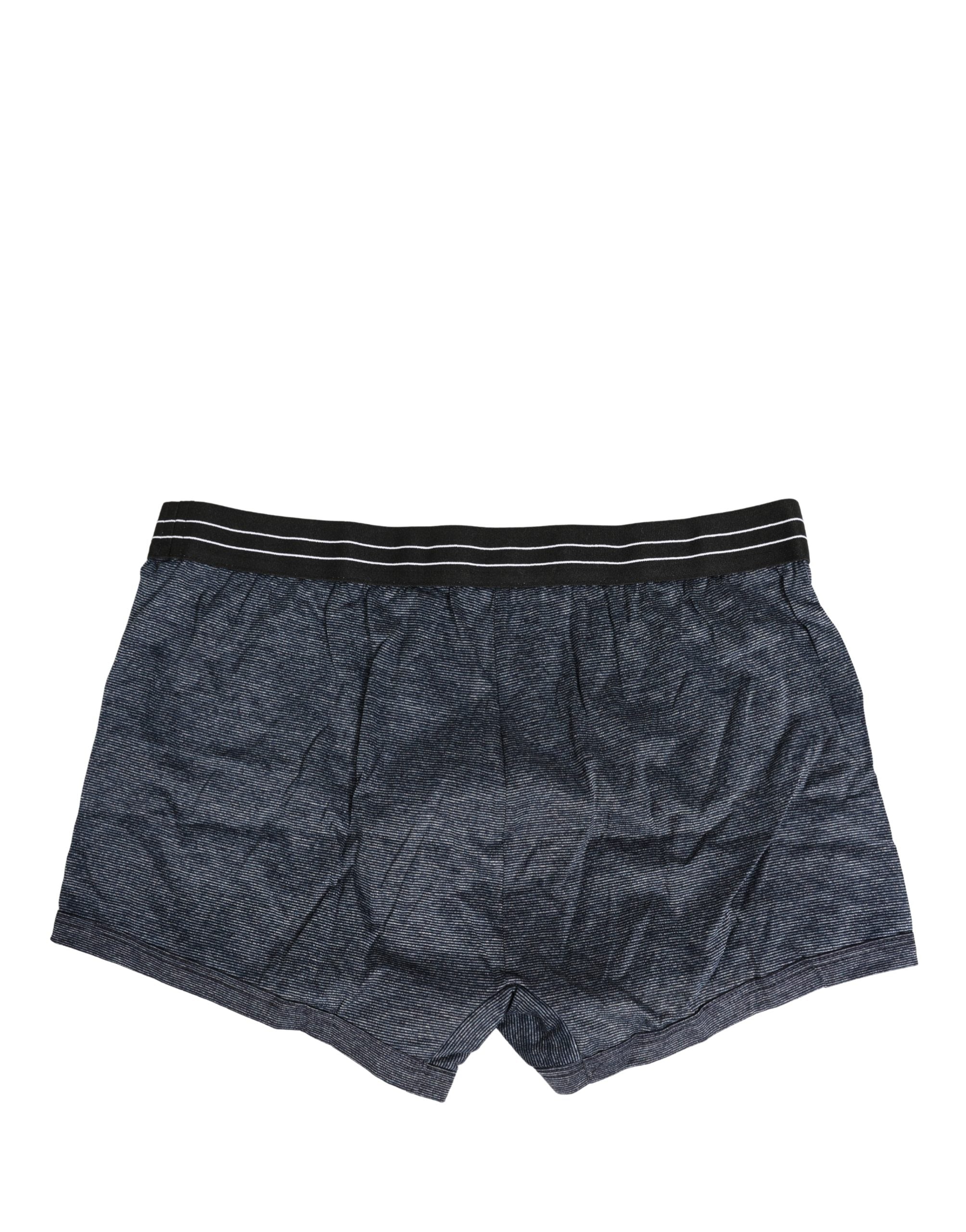 Dark Blue Logo Cotton Regular Boxer Underwear - ventzia