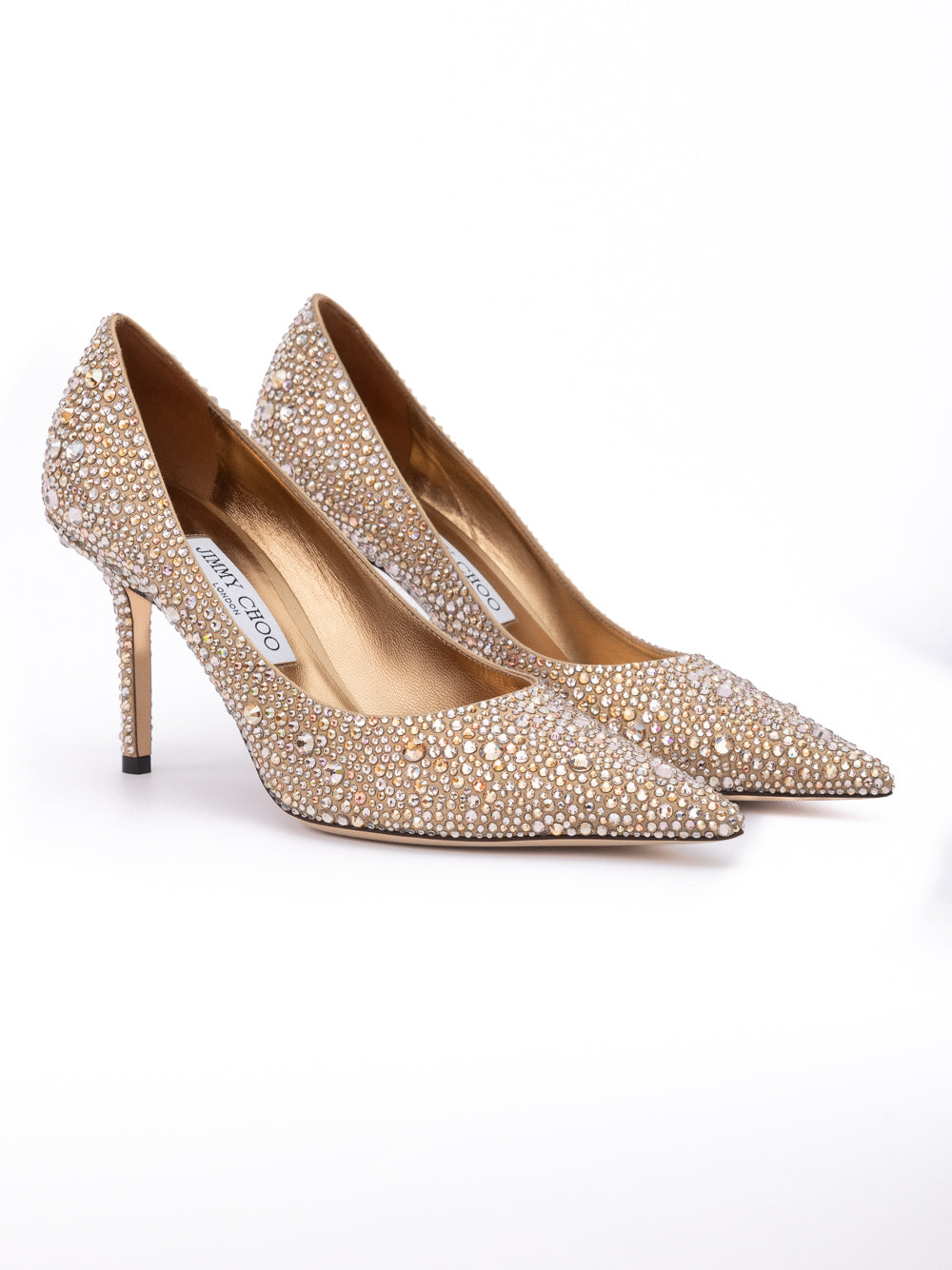 Light Bronze Crystal Love 85 Pumps - ventzia