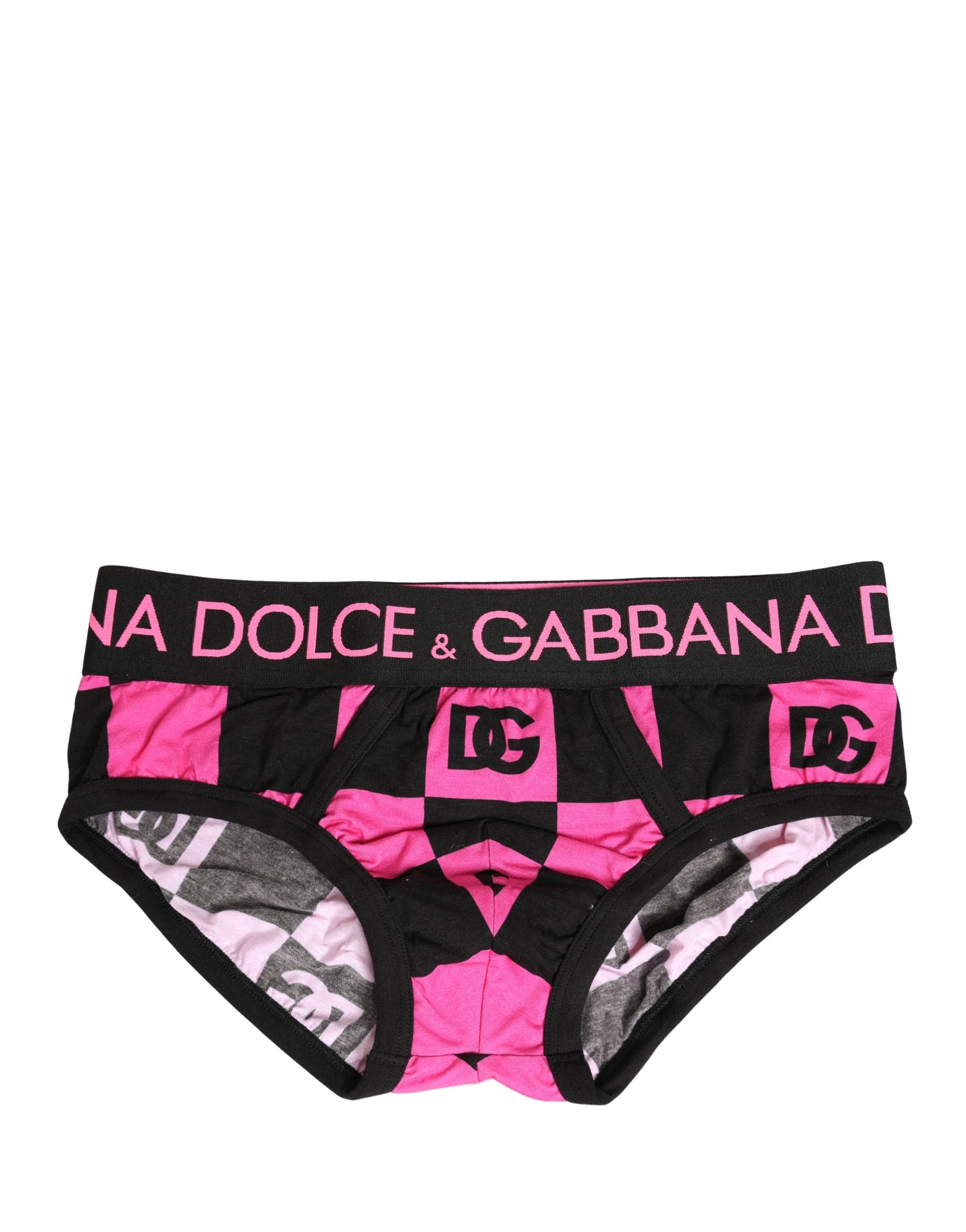 Black Pink Logo Cotton Brando Brief Underwear - ventzia