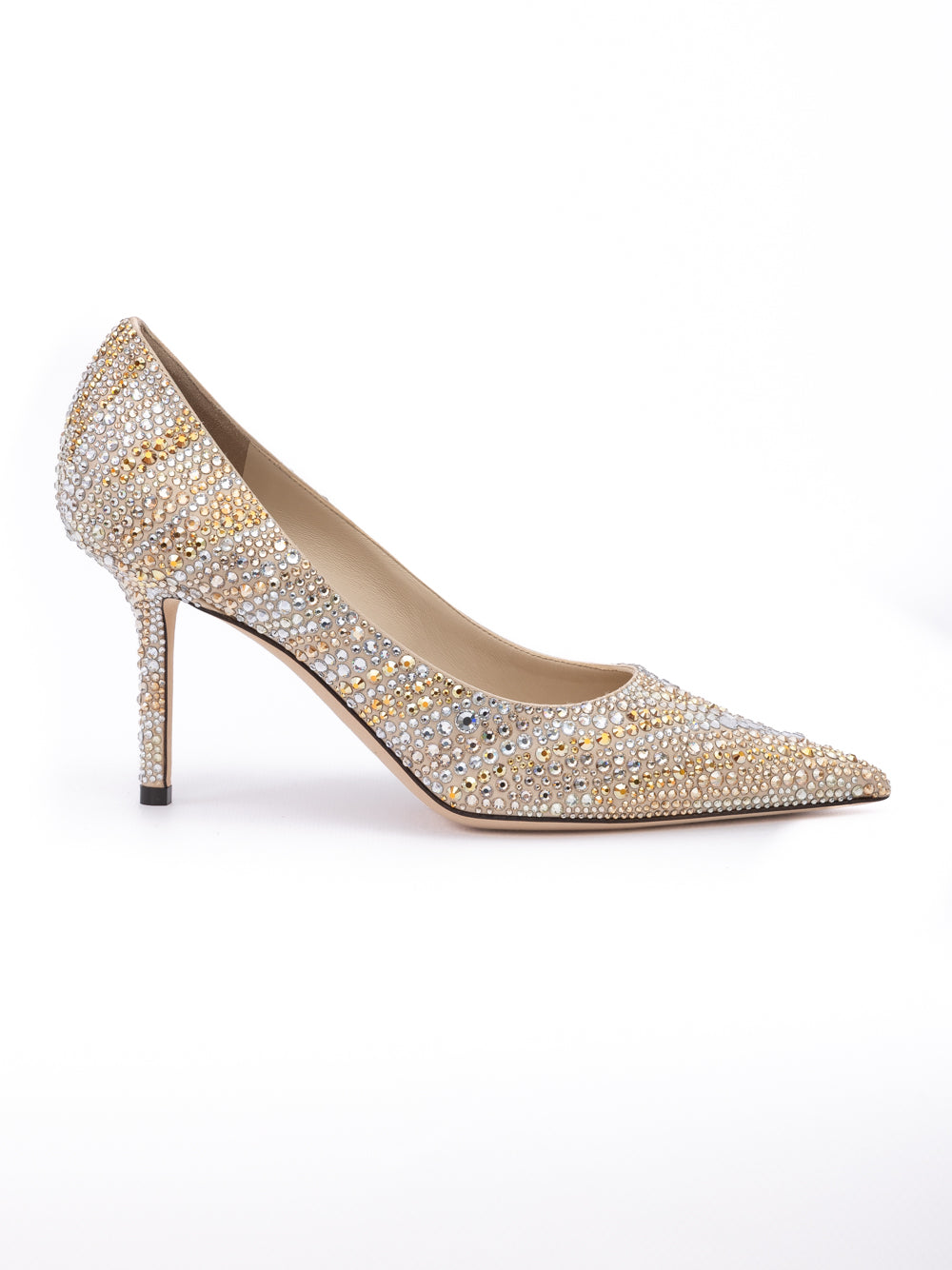 Gold Mix Crystal Love 85 Pumps - ventzia