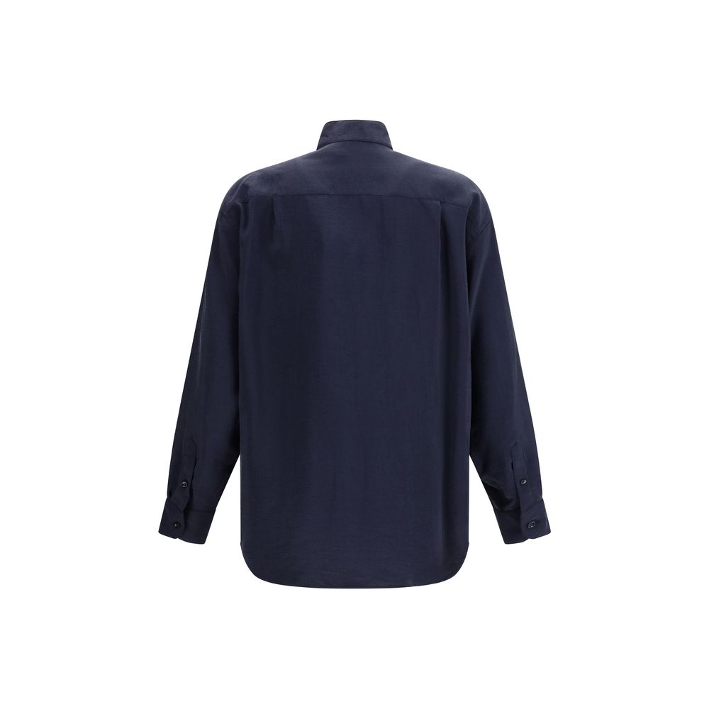 Blue Silk Dress Shirt - ventzia