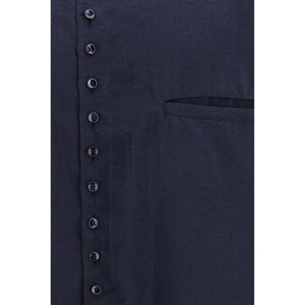 Blue Silk Dress Shirt - ventzia