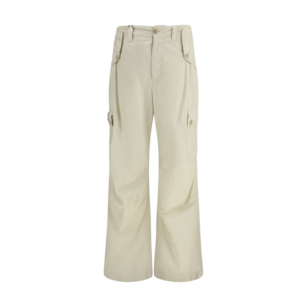 Beige Cotton Casual Pants - ventzia