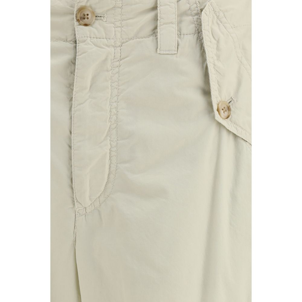 Beige Cotton Casual Pants - ventzia