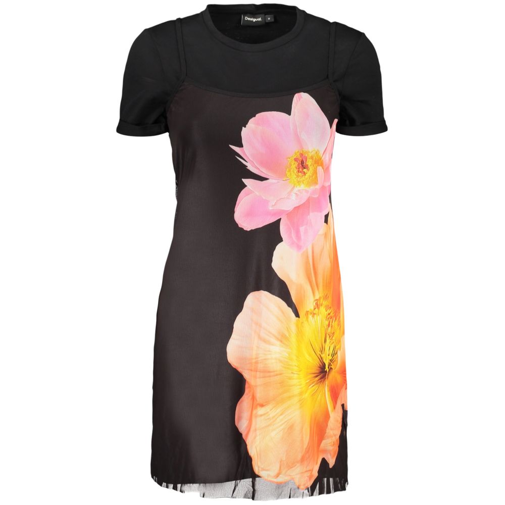 Black Cotton Casual Dress - ventzia