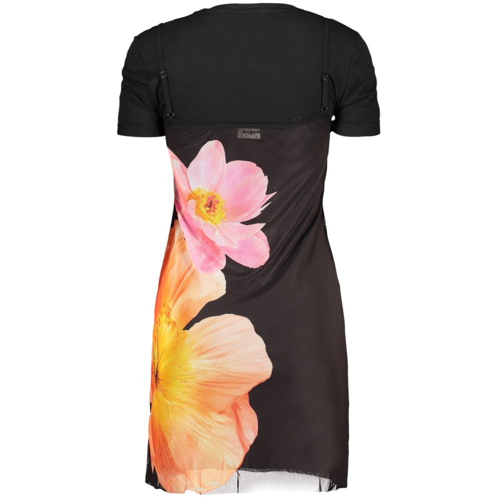 Black Cotton Casual Dress - ventzia