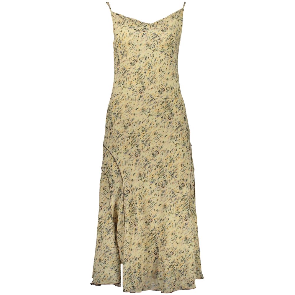 Beige Polyester Casual Dress - ventzia