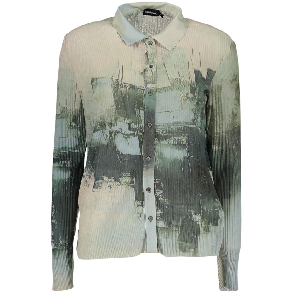 Green Polyester Pattern Shirt - ventzia