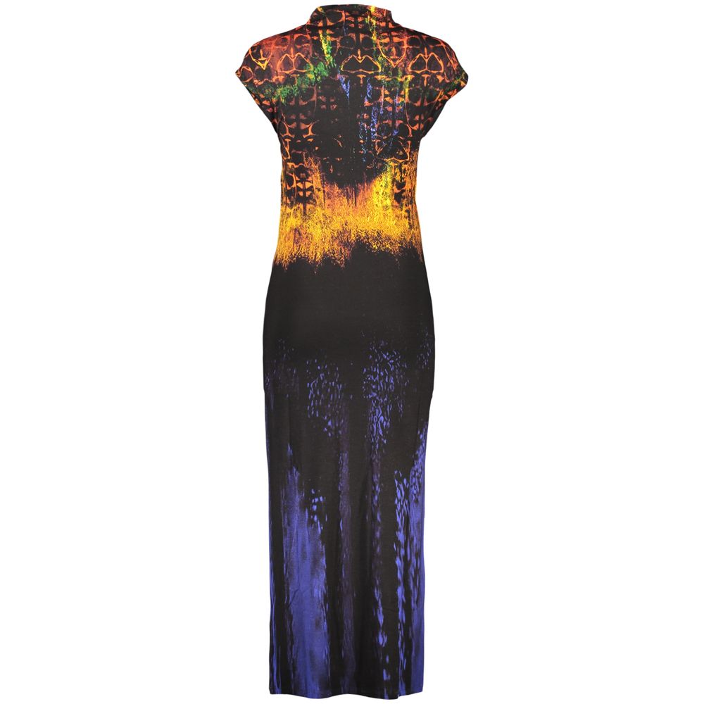 Black Elastane Casual Dress - ventzia