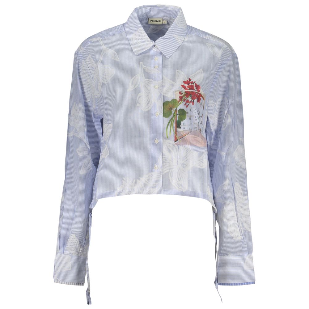 Blue Cotton Pattern Shirt - ventzia
